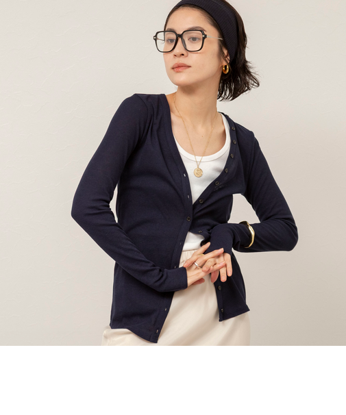 【MAQWEL/マクウェル】ウォッシャブルリブカーディガン