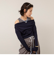 【MAQWEL/マクウェル】ウォッシャブルレイヤードドレープロンＴ