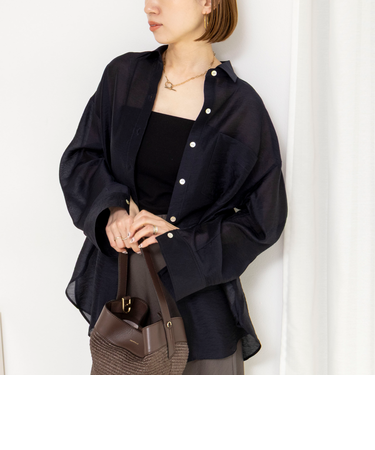 ウォッシャブルセルロースシルクシアーシャツ