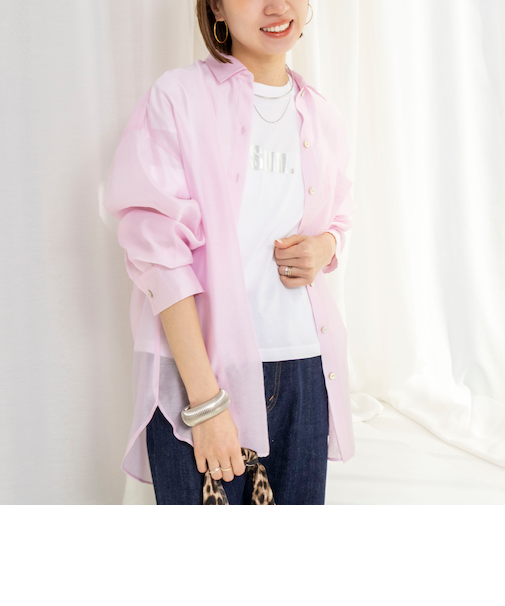 ウォッシャブルセルロースシルクシアーシャツ