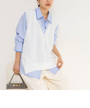 《手洗い可能》Ｖネックレースジレ