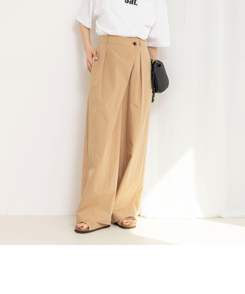 【一部WEB限定サイズ】ウォッシャブル撥水ワイドラップパンツ