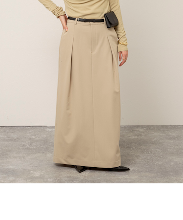 【MAQWEL/マクウェル】タックロングスカート