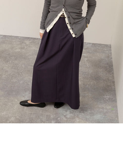 【MAQWEL/マクウェル】タックロングスカート