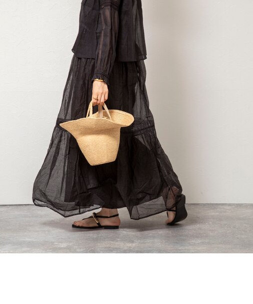 【MARILYN MOON】sheer starched cotton lace tieredスカート