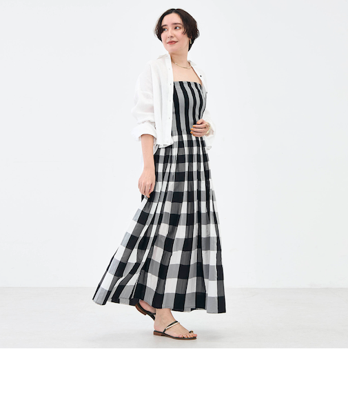 【KIRYU】ウォッシャブルシャーリングギンガム2WAYワンピース