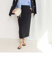 ウォッシャブルニットジョーゼットタイトスカート