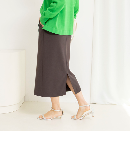 ウォッシャブルニットジョーゼットタイトスカート