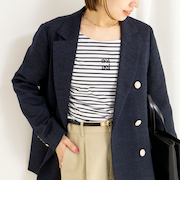 【nolnol/ノルノル】ウォッシャブルシルケットボーダーショートT