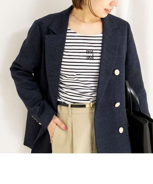 【nolnol/ノルノル】ウォッシャブルシルケットボーダーショートT