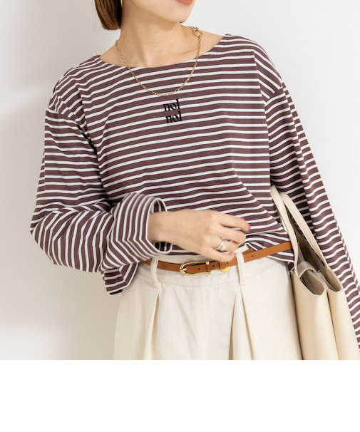 【nolnol/ノルノル】ウォッシャブルシルケットボーダーショートT