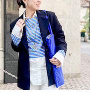 【nolnol/ノルノル】ウォッシャブルシルケットボーダーショートT