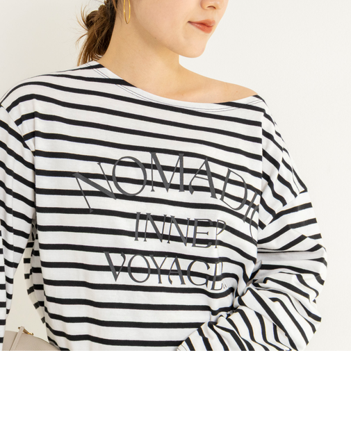 【WEB限定】ウォッシャブルボーダープリントロンTee