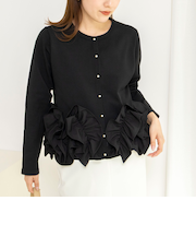 【WEB限定】ウォッシャブルフラワーモチーフカーディガン