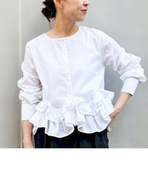 完売　ウォッシャブルペプラムフリル2WAYブラウス WEB限定】ウォッシャブルペプラムフリル2WAYブラウス｜ノーリーズの