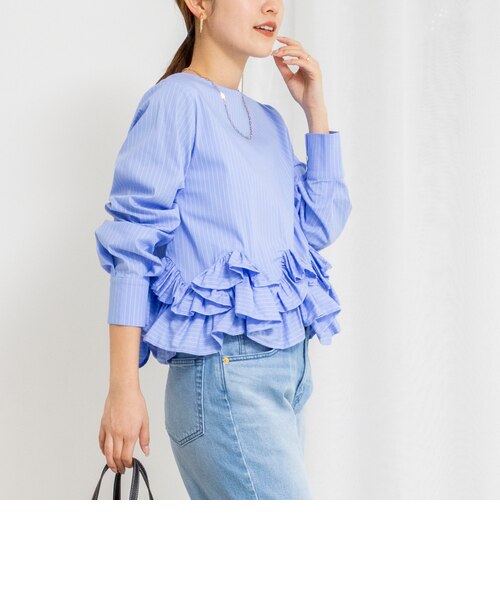 完売　ウォッシャブルペプラムフリル2WAYブラウス WEB限定】ウォッシャブルペプラムフリル2WAYブラウス｜ノーリーズの