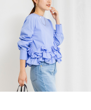 【WEB限定】ウォッシャブルペプラムフリル2WAYブラウス