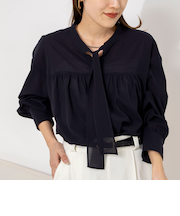 ウォッシャブル100/2ガスボイルボウタイブラウス