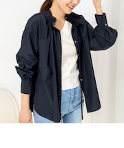 ウォッシャブルフリル襟ブラウス