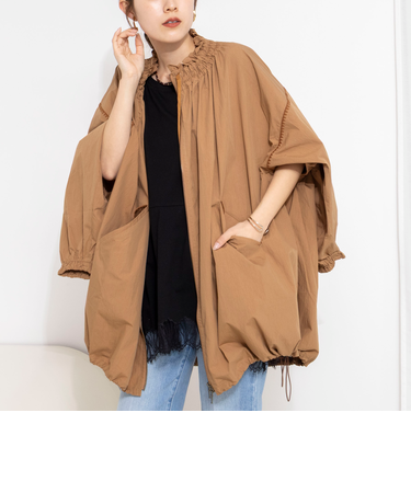 【MARILYN MOON/マリリーンムーン】ウォッシャブルシャーリングギャザーブルゾン