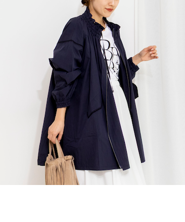 【MARILYN MOON/マリリーンムーン】ウォッシャブルシャーリングギャザーブルゾン