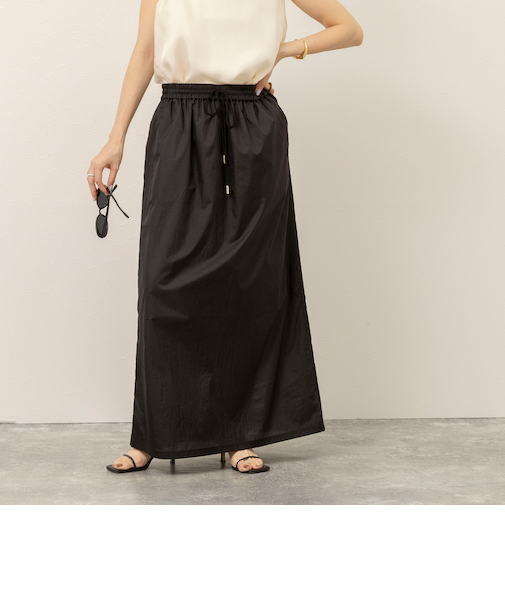 《セットアップ対応》【MAQWEL/マクウェル】ウォッシャブルシアースカート