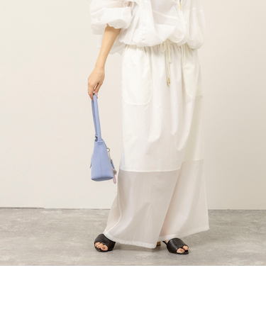 《セットアップ対応》【MAQWEL/マクウェル】ウォッシャブルシアースカート