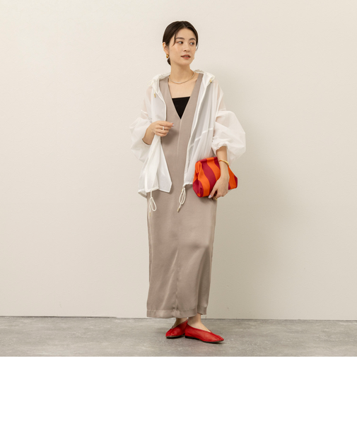 【MAQWEL/マクウェル】ウォッシャブルサテンワンピース