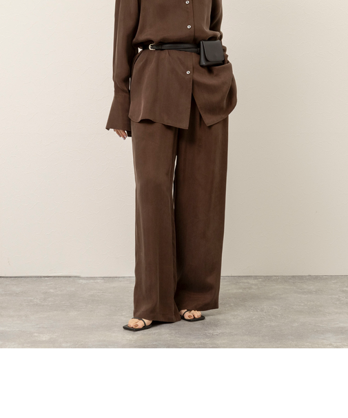 《セットアップ対応》【MAQWEL/マクウェル】ウォッシャブルサテンパンツ