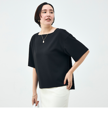 《セットアップ対応》ウォッシャブルイージーツイルTブラウス