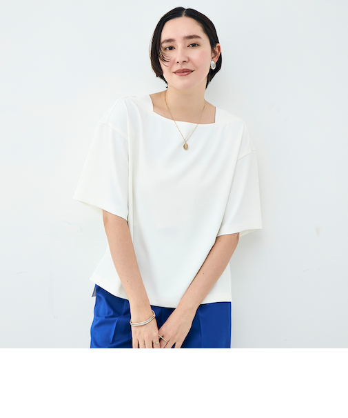 《セットアップ対応》ウォッシャブルイージーツイルTブラウス