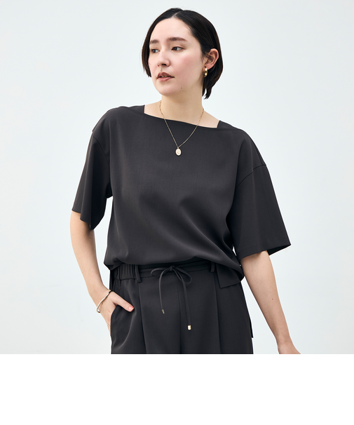 《セットアップ対応》ウォッシャブルイージーツイルTブラウス