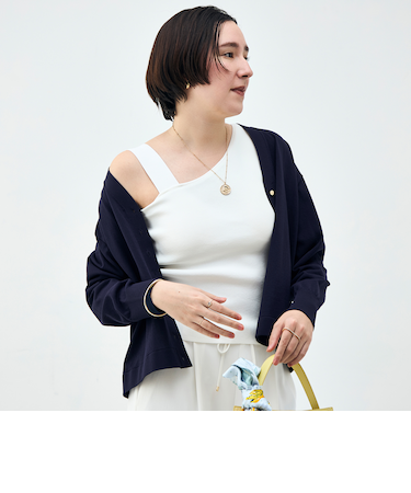 《手洗い可能》アシメントリーカップ付きタンクトップ