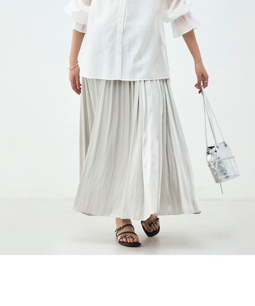 ウォッシャブル割織サテンギャザースカート｜ノーリーズの通販｜&mall