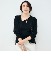 【一部WEB限定カラー】《手洗い可能》エアリータッチゆったりVネックカーディガン