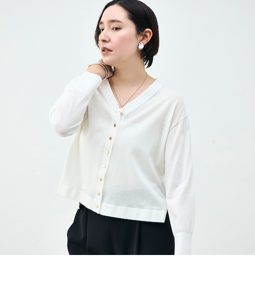 【一部WEB限定カラー】《手洗い可能》エアリータッチゆったりVネックカーディガン