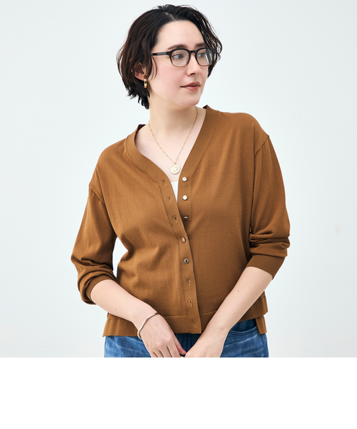 【一部WEB限定カラー】《手洗い可能》エアリータッチゆったりVネックカーディガン