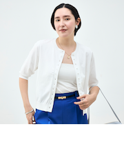 《手洗い可能》コットンテックス6分袖カーディガン