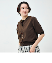 《手洗い可能》コットンテックス6分袖カーディガン