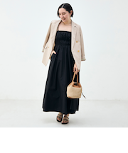 ウォッシャブル2WAYギャザーキャミワンピース