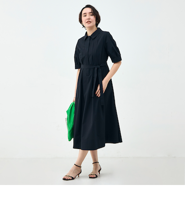 ウォッシャブルAラインタックワンピース
