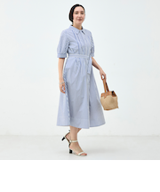 ウォッシャブルAラインタックワンピース