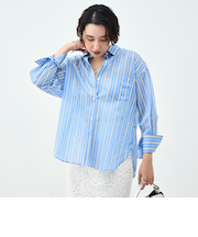 ウォッシャブルMARSALAシアーストライプ3WAYシャツ