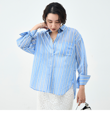 ウォッシャブルMARSALAシアーストライプ3WAYシャツ