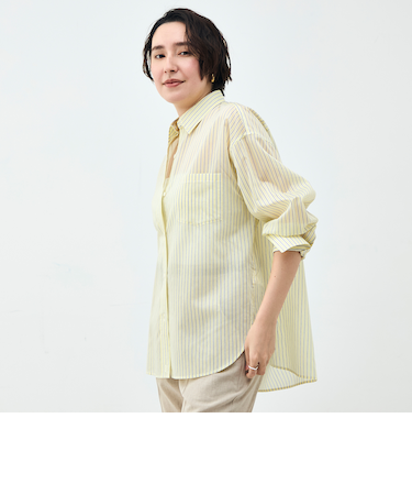 ウォッシャブルMARSALAシアーストライプ3WAYシャツ