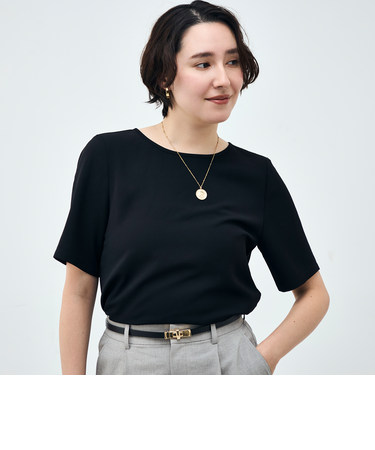 ウォッシャブルダブルクロスＴブラウス