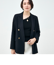 ウォッシャブル麻調スラブWジャケット