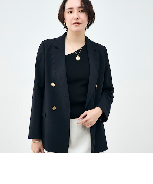 ウォッシャブル麻調スラブWジャケット