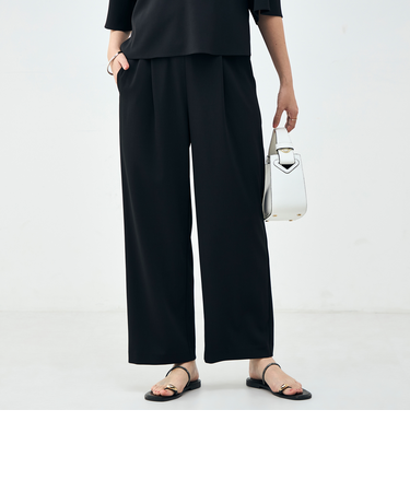 《セットアップ対応》ウォッシャブルイージーツイルセミワイドパンツ