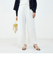 《セットアップ対応》ウォッシャブルイージーツイルセミワイドパンツ